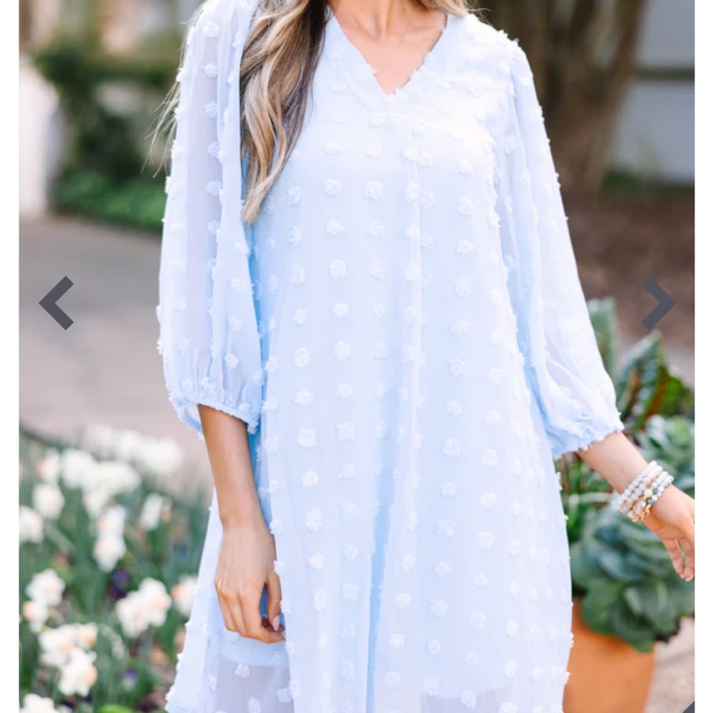 Jodifel Light blue Swiss dot dress. Size Medium
